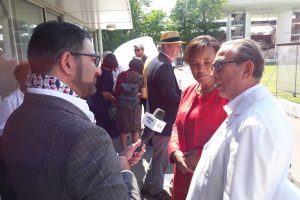 Professor Khalili and Baroness Scotland being interviewed by Asia TV