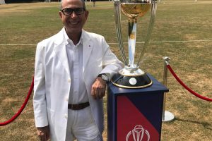 Professor Khalili with the Peace at the Crease Cricket Cup