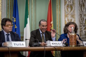 Professor Khalili addressing the the conference as UNESCO Goodwill Ambassador